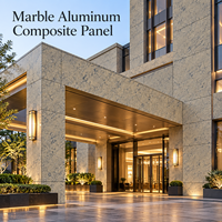Panneau composite en aluminium marbré à veines fines de 4 mm, taille personnalisée, revêtement PVDF, panneau ACM pour la décoration des murs extérieurs des villas