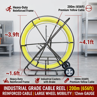 Tige de guidage en fibre de verre avec cadre de bobine en fibre de verre 12 mm 100 m pour télécommunications