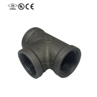 Raccords de tuyauterie en fonte malléable noire, filetage BSPT, T égal, coude réducteur, union, raccord à embout, pour systèmes de plomberie et de lutte contre l'incendie