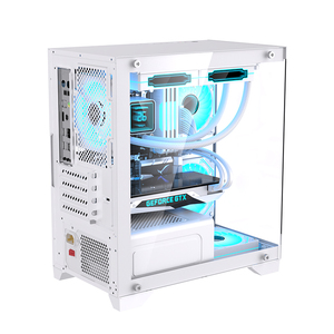 Lovingcool Caixa do PC computador central torre Alta Fluxo de Ar Perfurado Vidro Temperado Frente / Side Painel <span class=keywords><strong>Gamer</strong></span> Case - Product Image 1