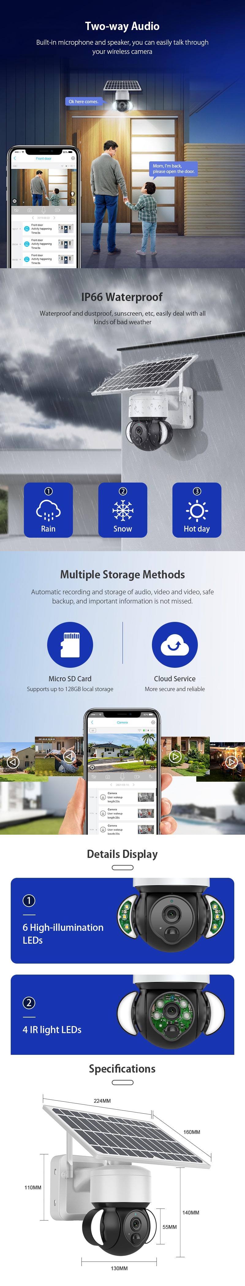 Video Wireless Remote Monitoring Surveillance Security Camera System Wireless With Monitor Audio App Recording