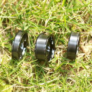 Bán Buôn 10Mm Màu Đen Trắng Gốm Gốm Thép Không Gỉ Titan Tungsten Vòng Lõi Trống Cho Inlay Shell DIY Đồ Trang Sức Ban Nhạc - Product Image 4