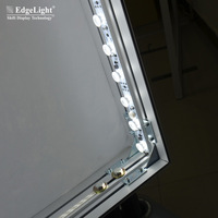Panneau publicitaire mobile d'extérieur rectangulaire en toile souple, support au sol en alliage d'aluminium, boîte à lumière LED double face, modèle AF55