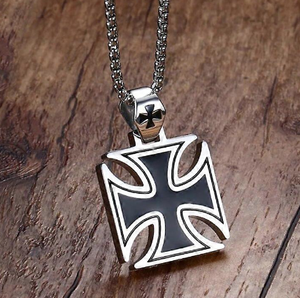 Buen diseño 316 L de acero inoxidable clásico Caballeros Templarios Cruz colgante collar Simple Cruz collar Venta caliente collar - Product Image 3