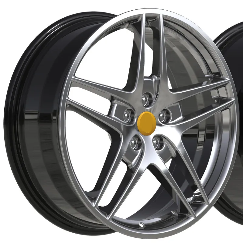 2007年フェラーリF430用19インチPCD 5*108ハイグロスブラック鍛造ホイール