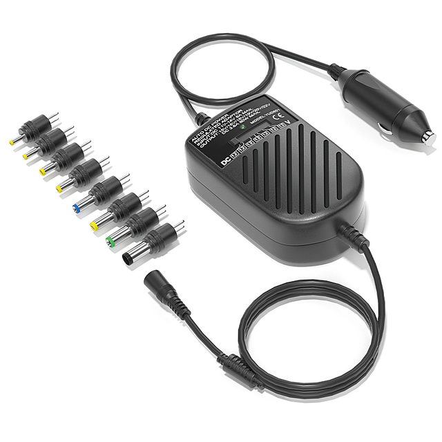 Portable Universal Charger 80W Manual Universal Laptop Car Adapter Adjustable Power Supply Adapter With 8 Standard Tips