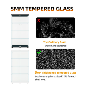 Tùy chỉnh LED ánh sáng Showcase nhôm kính hiển thị đứng tầng đứng tủ kính cho cuốn Sách đồ chơi CURIO trong phòng khách cửa hàng - Product Image 5