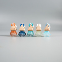 Flacon en verre rond vide de 5 ml/10 ml pour parfum de voiture, diffuseur de parfum suspendu, avec bouchon en bois naturel à bille roulante