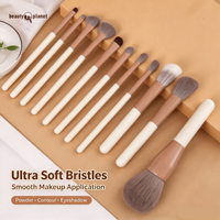 Set Kuas Makeup Beauty Planet Custom 11 pcs Bulu Putih Sintetis, Kuas Eyeliner, Eyeshadow, Kosmetik, Vegan