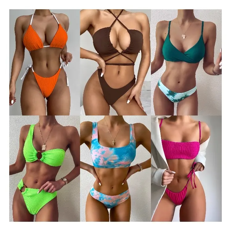 Womens Swimsuits 2 Pcs Brazilian Top Thong Bikini Set Bathing Suits for Women