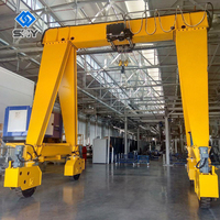 Grue à portique à poutre unique avec rotation à 360 degrés pour atelier Grue à portique à pneus en caoutchouc de 5 tonnes et 10 tonnes avec palan électrique