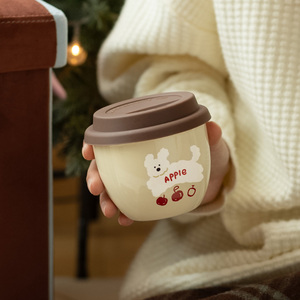 Custom Ceramic Travel Mug with Silicone Lid No Handle Coffee Cup - Product Image 5