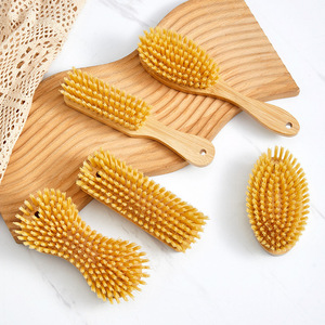 Cepillo para ropa con cerdas suaves y mango de bambú, herramienta de limpieza para ropa y zapatos - Product Image 3