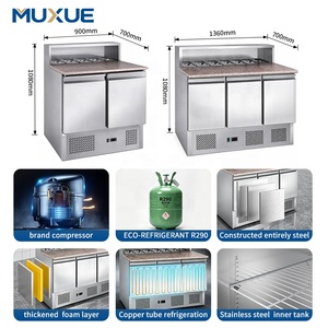 <span class=keywords><strong>Table</strong></span> de préparation réfrigérée commerciale en acier inoxydable 1360 mm R290 à <span class=keywords><strong>3</strong></span> <span class=keywords><strong>portes</strong></span>, prix de gros direct usine - Product Image 2