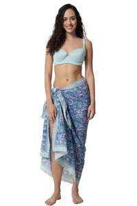 ผ้าซิ่นพิมพ์ลายบล็อกด้วยมือ ราคาสุดคุ้ม สำหรับผู้หญิง ผ้าคลุมบิกินี่น้ำหนักเบา เหมาะสำหรับใส่ไปเที่ยวทะเลและรีสอร์ทในช่วงฤดูร้อน - Product Image 4