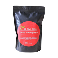 Thé Détox Brûle-Graisse Ventre Plat 28 Jours, Infusion Naturelle aux Herbes en Sachets, Favorise la Digestion, Réduit les Ballonnements et Nettoie le Corps, 28 Sachets de Thé