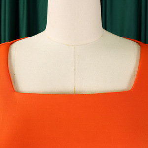 Vestido de cadera profesional de oficina elegante con manga voladora de color sólido a la moda para mujer - Product Image 6