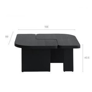 Tavolino da Caffè Multifunzionale Giapponese Wabi Sabi, Combinazione Irregolare, Tavolino Centrale Basso in Legno Nero Creativo Americano - Product Image 3