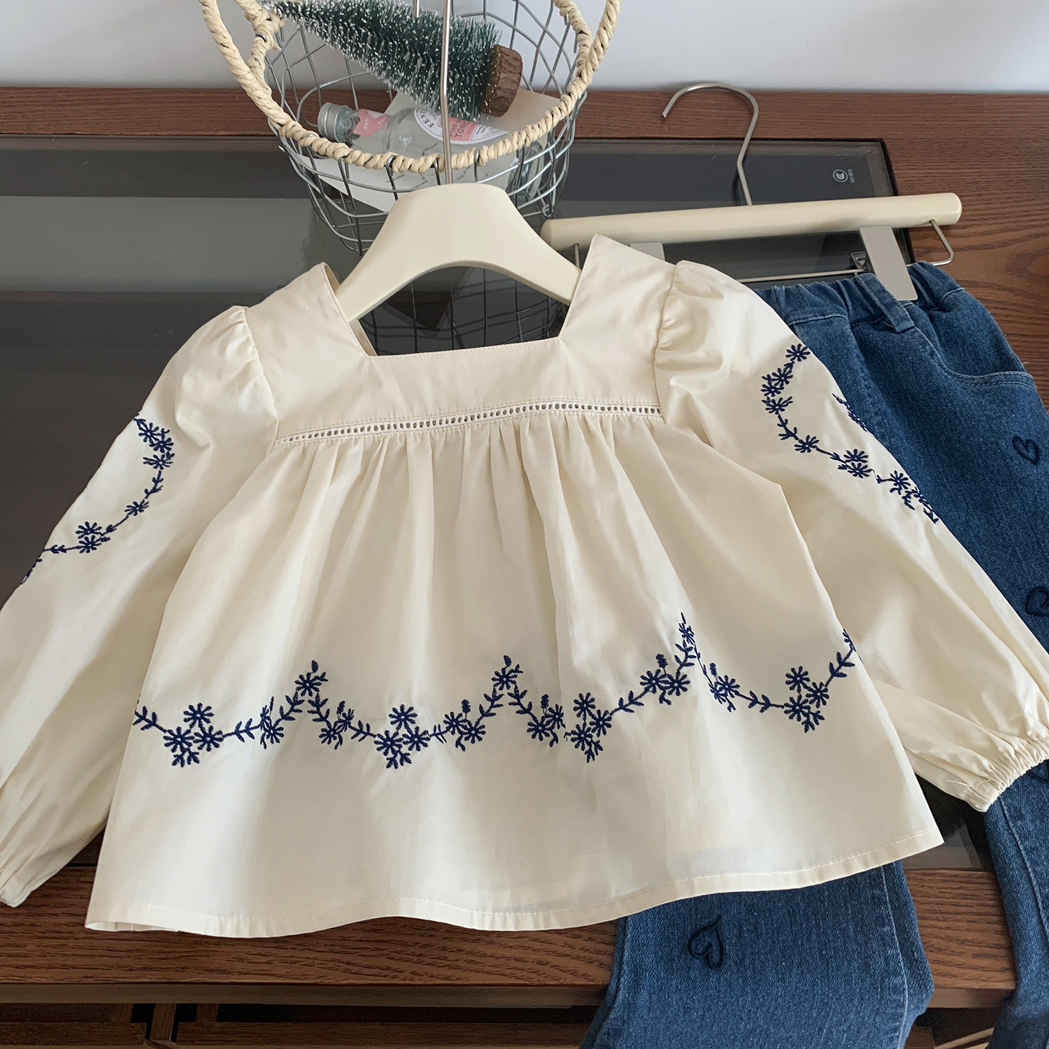 white embroidered babydoll