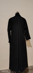 Women's Black Floor Length <b>Abaya</b> With Shawl Collar Three Quarter Sleeve Modest <b>Prayer</b> Dress Polyester Loose Fit All Seasons - Product Image 2