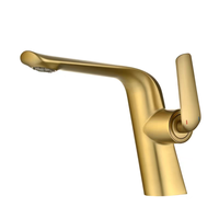 Robinet de lavabo de salle de bain moderne, monotrou, à commande tactile, chromé, à montage sur comptoir, avec mitigeur, en zinc, avec cartouche céramique, courbé