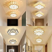 Plafonnier LED d'intérieur de luxe moderne en cristal, design simple pour salle à manger chambre à coucher, éclairage de maison en fer 220V pour allée