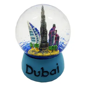 Custom Tourist Souvenir Glass Snowglobe Dubai Snow Globe With Camel