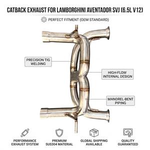 Tuyau intermédiaire en acier inoxydable poli miroir Vortex pour Lamborghini Aventador SVJ 6.5L V12 2011-2022 Kits de performance - Product Image 1