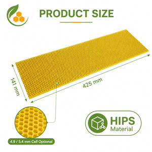 Base en nid d'abeille réutilisable jaune enduite de cire, plaque en nid d'abeille résistante aux fissures, approvisionnement en vrac pour la récolte du miel dans les apicultures du monde entier - Product Image 5