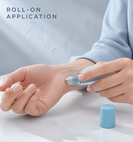 Flacon roll-on en verre bleu personnalisé 10 ml pour sérum cosmétique ou parfum