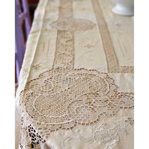 Juego de Manteles de Encaje Burano Renacentista Color Marfil Pietrochianese con 12 Servilletas, Vajilla y Decoración Elegante para Fiestas - Product Image 6