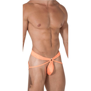 Kostum Elastis Bondage Seksi Pria Gay dengan Tali Bahu, Pakaian Panggung Tanpa Punggung, Celana Dalam Jockstrap - Product Image 2