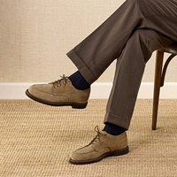 Brounvanm – chaussures rétro en cuir véritable et daim, chaussures d'automne et d'hiver, décontractées, à lacets, bout rond, respirantes, antidérapantes