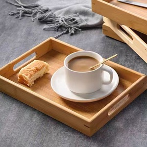 Bamboo Rectangular Serving <b>Tray</b> <b>Large</b> Size With Handles For Desserts Tea Coffee Home Use - Product Image 3