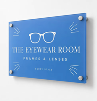Enseigne de magasin d'optique personnalisée en acrylique OEM, logo de lunettes, fixation murale, impression UV, découpe laser, vente en gros