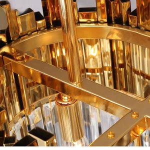 Lustre rectangulaire en verre d'éclairage en cristal d'acier inoxydable de conception d'Italie avec E14 Volts pour le restaurant d'hôtel - Product Image 2