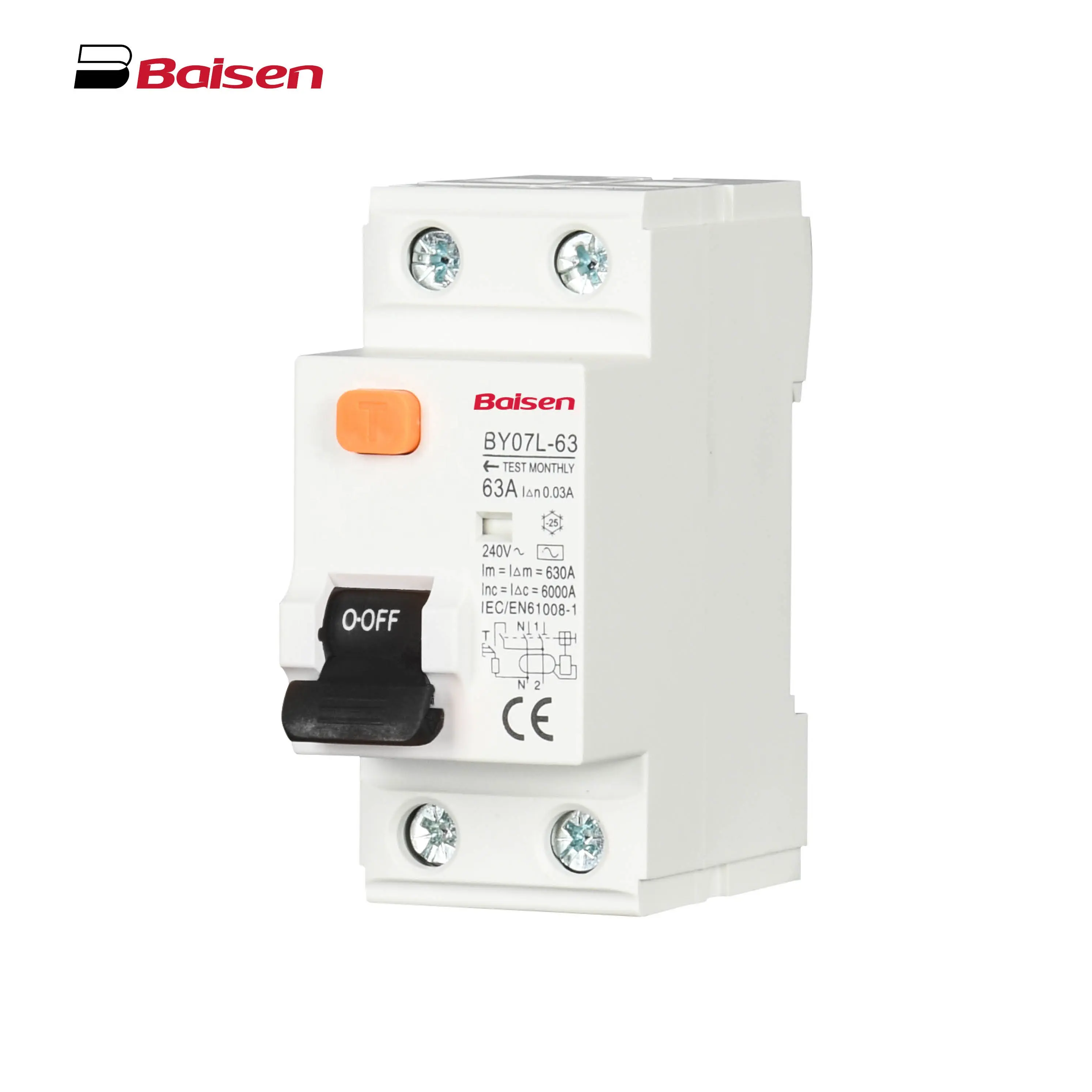 Electro-magnetic Electric Type 6kA 240/415 Volt 63A 80A 100A RCCB Residual Current Circuit Breaker