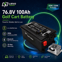 Batteries LiFePO4 prismatiques portables 76,8 V 100 Ah 150 Ah 200 Ah, pack de batteries lithium-ion 72 V pour voiturette de golf, directement de l'usine