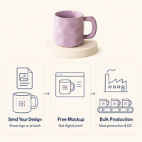 Mug Keramik Buatan Tangan Artisan, Finishing Mengkilap, Logo Custom, Aman untuk Microwave dan Mesin Cuci Piring, Kemasan Kotak Putih, Grosir, Hadiah untuk Kafe