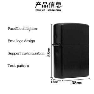 Ensemble de cigarettes en acier inoxydable avec gravure au laser, impression de logo personnalisé, briquet à huile coupe-vent noir - Product Image 3