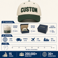 Casquette de baseball personnalisée avec logo brodé en relief 3D, bicolore, en coton, 5 panneaux, visière incurvée réglable, unisexe, vente en gros, OEM, faible MOQ