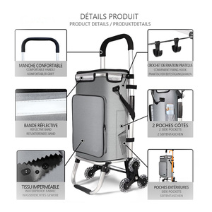 Carro de la compra con 6 <span class=keywords><strong>ruedas</strong></span> Carro de la compra con compartimento aislado plegable Bolsa 3 en 1 Carro de gran capacidad - Product Image 3