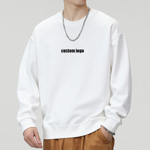 High Quality Embroidered Crew Neck Men's Sweatshirt Unisex Custom Logo Cotton Polyester <b>Mixed</b> <b>Fabric</b> Blank Crew Neck Sweatshirt - Product Image 1
