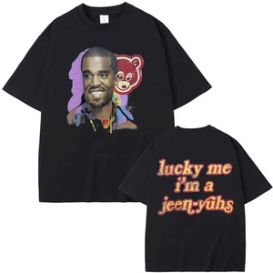 Camiseta Gráfica con Diseño del Álbum <span class=keywords><strong>Donda</strong></span> y Retrato de Kanye West para Hombre, 100% Algodón Peinado, Cuello Redondo, Manga Corta, para Fanáticos de la Música Hip Hop - Product Image 2