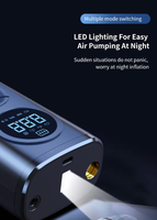 HF213 Gonfleur de pneu portable Compresseur d'air 12V avec écran numérique de batterie Lumière LED d'urgence pour le gonflage des pneus