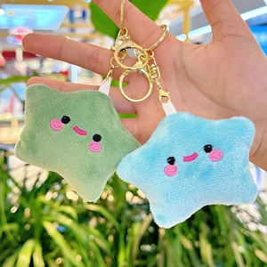 Porte-clés en peluche étoile bleue douce et écologique, étiquette personnalisée, faible MOQ, breloque de sac en peluche - Product Image 5