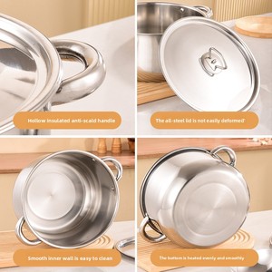 Juego <span class=keywords><strong>de</strong></span> Utensilios <span class=keywords><strong>de</strong></span> <span class=keywords><strong>Cocina</strong></span> <span class=keywords><strong>de</strong></span> <span class=keywords><strong>Acero</strong></span> <span class=keywords><strong>Inoxidable</strong></span> <span class=keywords><strong>de</strong></span> 24 <span class=keywords><strong>Piezas</strong></span> con Tapas <span class=keywords><strong>de</strong></span> <span class=keywords><strong>Acero</strong></span> <span class=keywords><strong>Inoxidable</strong></span>, Diseño Moderno y Minimalista, Incluye Olla, Cacerola para Leche y Sartén - Product Image 5