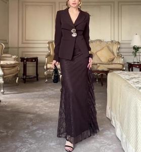 Abito lungo elegante e morbido a maniche lunghe, modello 2026, <span class=keywords><strong>pronto</strong></span> per la <span class=keywords><strong>moda</strong></span>, vestito a tutta lunghezza - Product Image 2