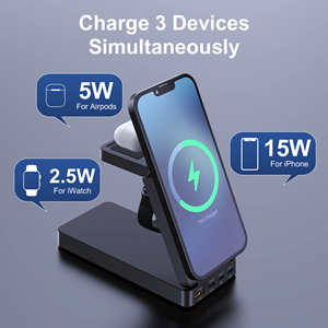 Cargador inalámbrico rápido magnético plegable portátil <span class=keywords><strong>GaN</strong></span> de 260W, estación de acoplamiento para teléfono, soporte de cargador USB C para iPhone 15W iWatch Airpods - Product Image 6