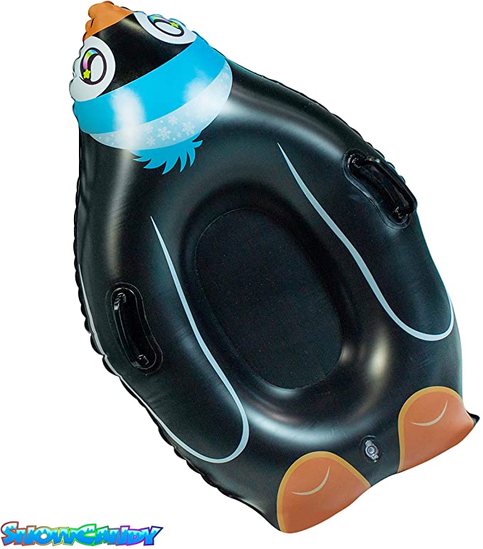 Cartoon Penguin PVC Snowflake Kids Snow Sled Circle for Skiing Skating Snow Games